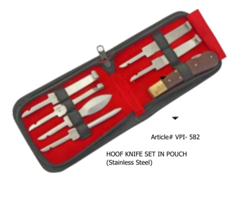 Hoof Knife Set in Pouch (Stainless Steel)