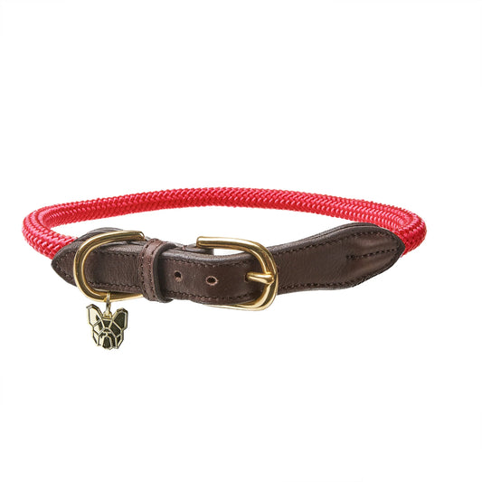 Digby & Fox Fine Rope Dog Collar in Red, Nice Equestrian Doha Qatar