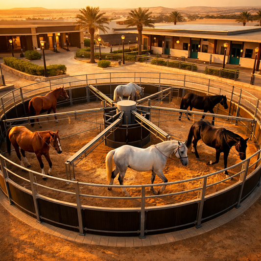 Automatic horse walker for Qatar stables — 4, 6 and 8 horse configurations | Nice Equestrian