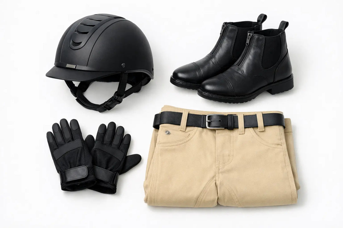 First riding lesson gift guide for children in Qatar — helmet boots and jodhpurs gift set