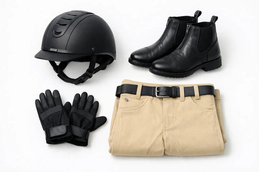 First riding lesson gift guide for children in Qatar — helmet boots and jodhpurs gift set
