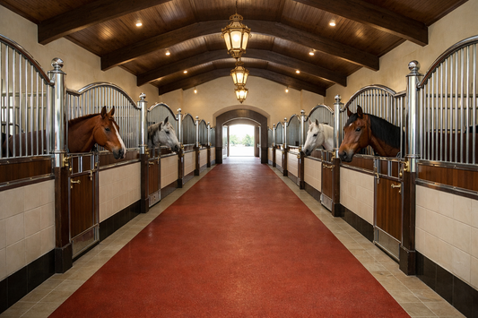 horse stable Qatar grill on block design