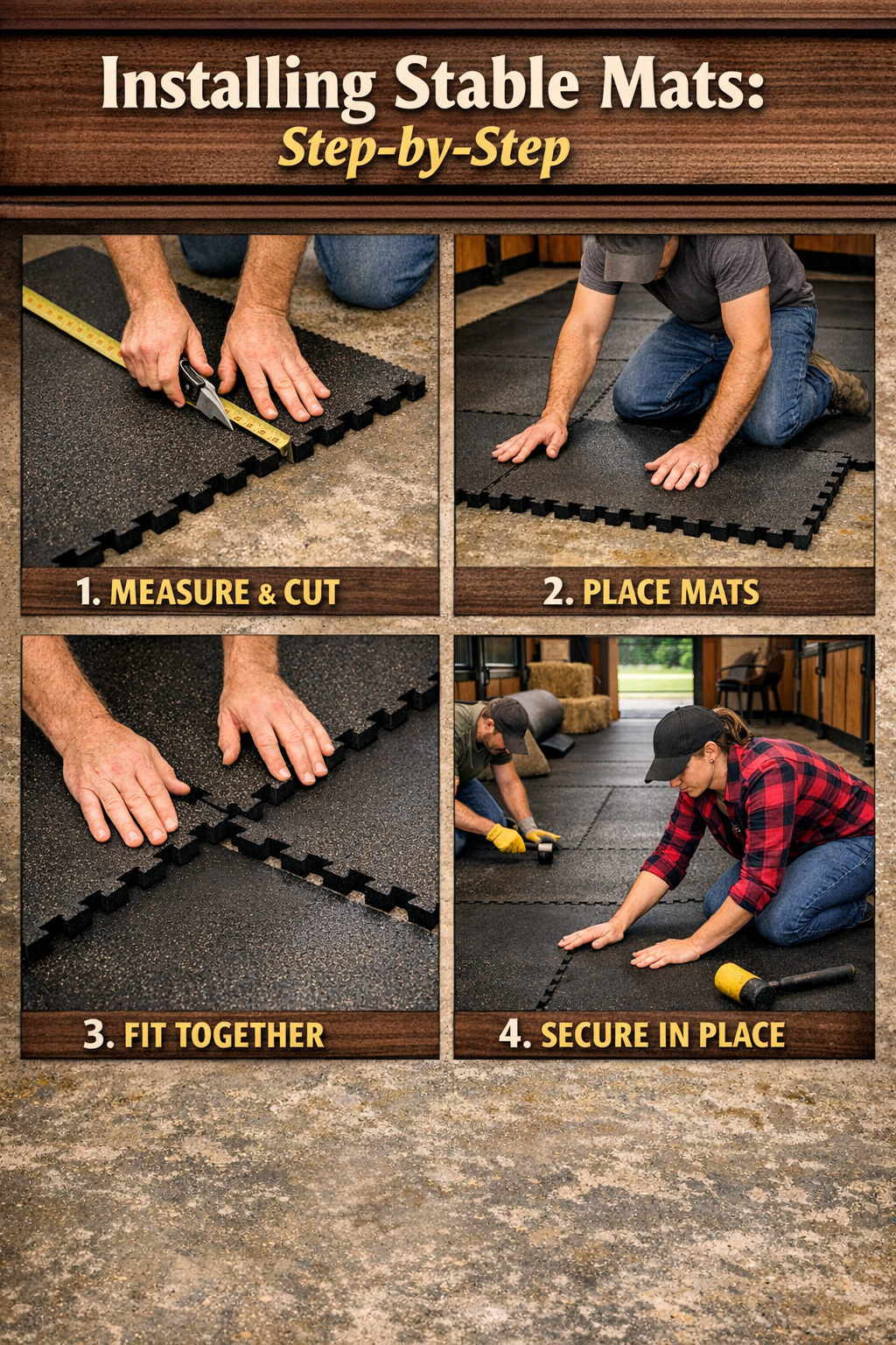 Step by step guide to installing stable mats  — measure cut place secure | Nice Equestrian
