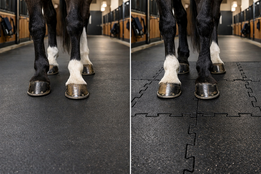 screed (left) vs BELMONDO mat (right)