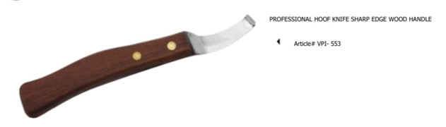 Professional Hoof Knife Sharp Edge Wood