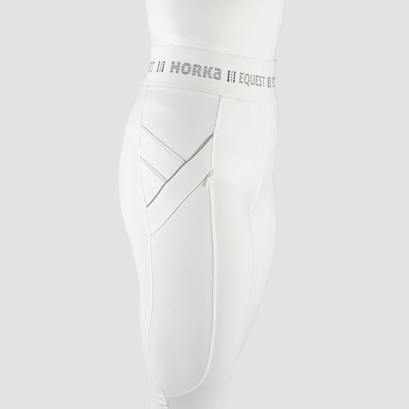 Horka Riding Tights Ladies Jubilee Silicone Seat White at Nice Equestrian, Qatar
