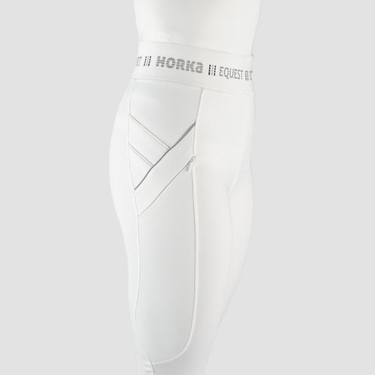 Horka Riding Tights Ladies Jubilee Silicone Seat White at Nice Equestrian, Qatar