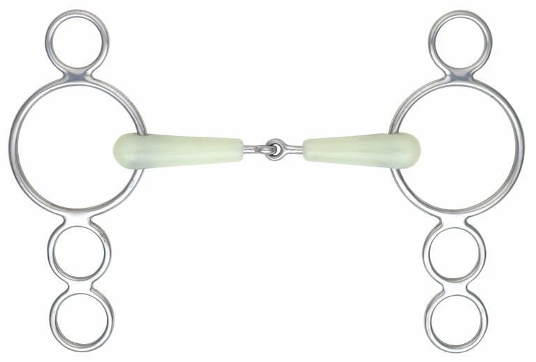 Equiking Jointed 3 Ring Dutch Gag - رِسَان هولندي متحد المفاصل بثلاث حلقات من إكوكوينغ