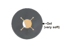 A black gel bit guard for horses, showing the gel material and the central circular part designed to fit onto a horse's bit.
Brand Homer
Available with Nice Equestrian Wukair Doha Qatar.