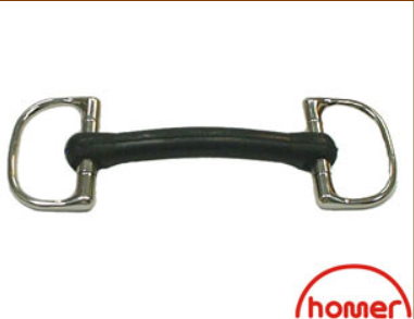 A black soft rubber covered DEE bit, with metallic loops on both ends.