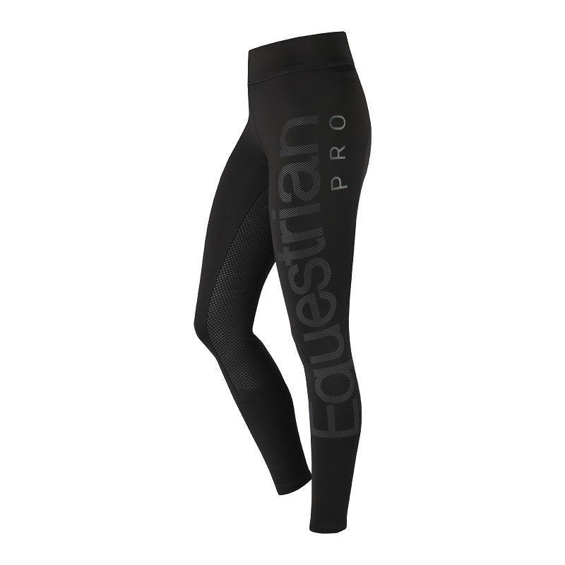 A pair of black riding tights with 'Equestrian Pro' text along the left side and a silicone full seat.
Horka
Available at Nice Equestrian Wukair Doha Qatar