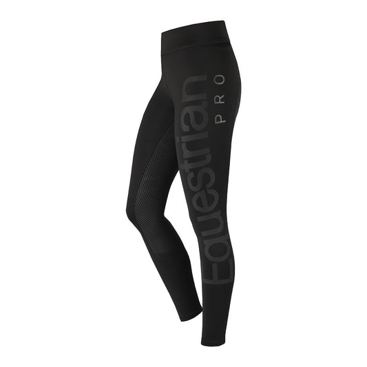A pair of black riding tights with 'Equestrian Pro' text along the left side and a silicone full seat.
Horka
Available at Nice Equestrian Wukair Doha Qatar