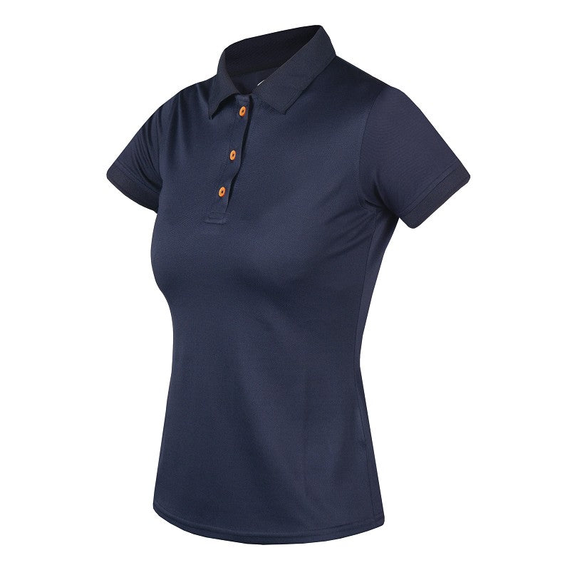 A women's polo shirt with a logo on the neckline. Horka. Available with Nice Equestrian Wukair Doha Qatar
