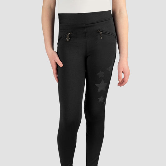 Horka riding tights for children with decorative stars on the legs.
Available with Nice equestrian Wukair Doha Qatar