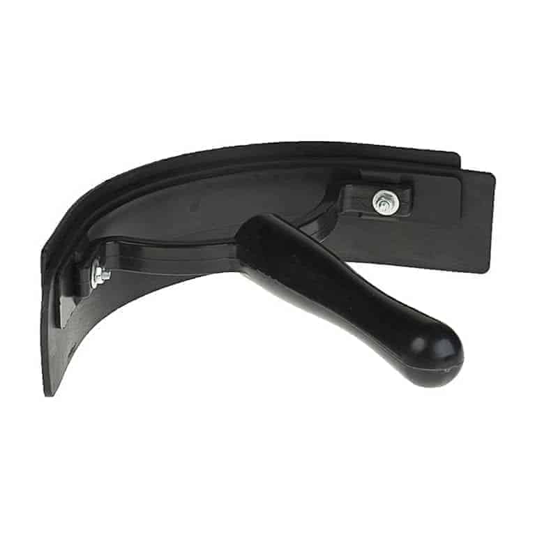 A black one-hand sweat scraper used for horse grooming.
Horze. Available at Nice Equestrian Wukair Doha Qatar.