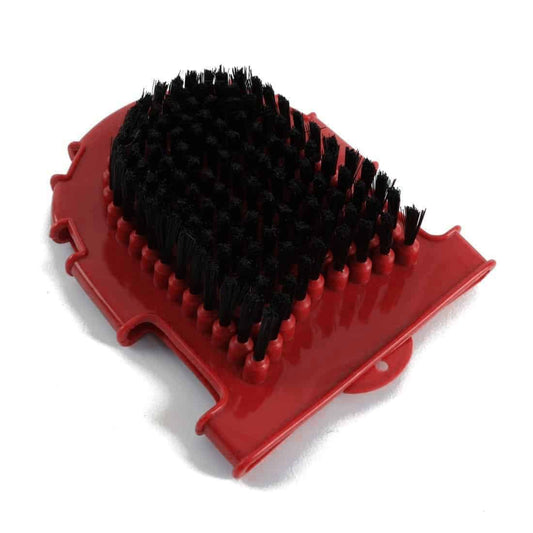 A red wash mitten with brush designed for grooming horses.
Horze.
Available with Nice Equestrian Wukair Doha Qatar