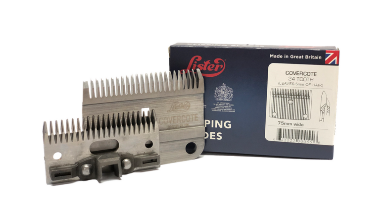 A pair of Lister Covercote blades with product packaging.

Made in UK. Available with Nice Equestrian Wukair Doha Qatar.