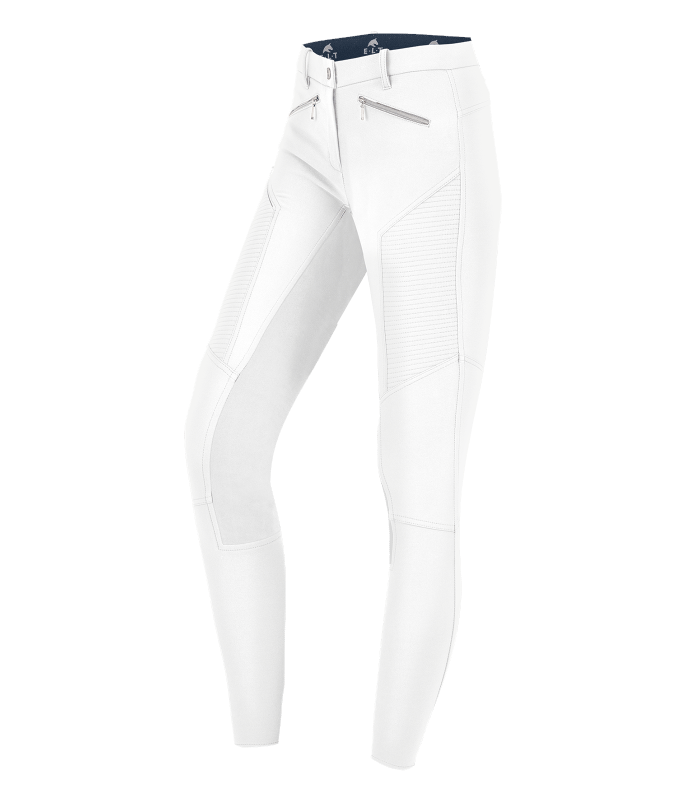 A pair of ladies equestrian riding pants with a full seat and elastic flared bottoms. Waldhausen German
