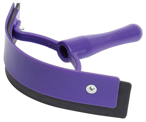 Purple and black tool on a white background Zilco Sweat Scraper.
Available with Nice equestrian Wukair Doha Qatar.