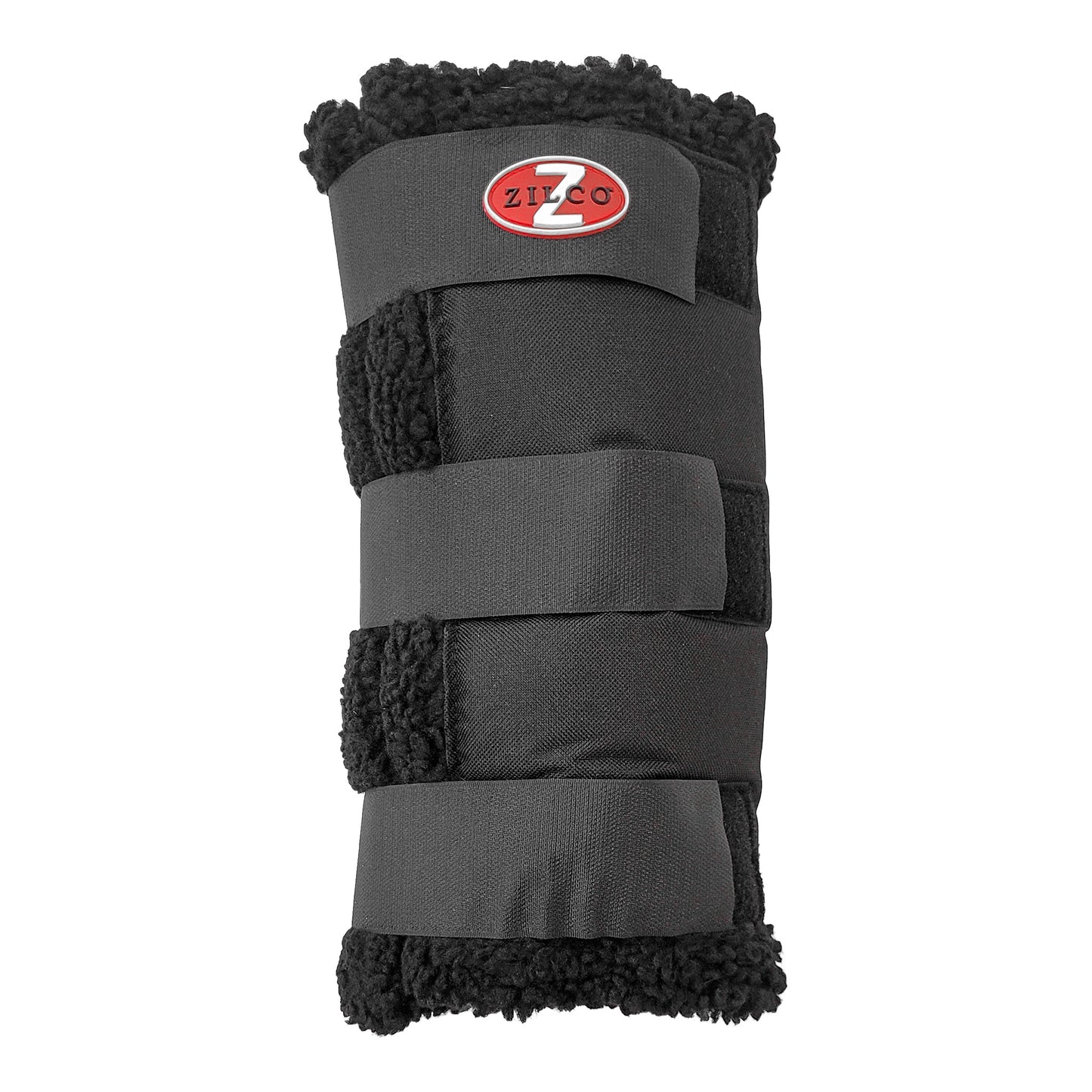 Gray protective pad with black fleece lining and Zilco logo on a white background Ice Boot.
A reliable product from Zilco Australia.
Available at Nice equestrian Wukair. Doha. Qatar.