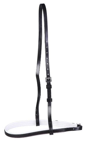 Zilco Noseband. Black. 
Horse bridle Noseband on a white background.
Made by Zilco Australia.
Available with Nice Equestrian Wukair Doha Qatar.
