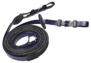 Black rein with black handle on a white background.
Zilco Reins.
A reliable product from Zilco Australia.
Available at Nice equestrian Wukair. Doha. Qatar.