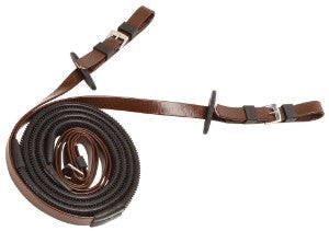 Brown rein with black handle on a white background.
Zilco Reins.
A reliable product from Zilco Australia.
Available at Nice equestrian Wukair. Doha. Qatar.