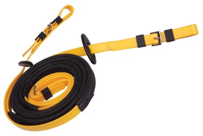 Yellow and Black rein with black handle on a white background.
Zilco Reins.
A reliable product from Zilco Australia.
Available at Nice equestrian Wukair. Doha. Qatar.