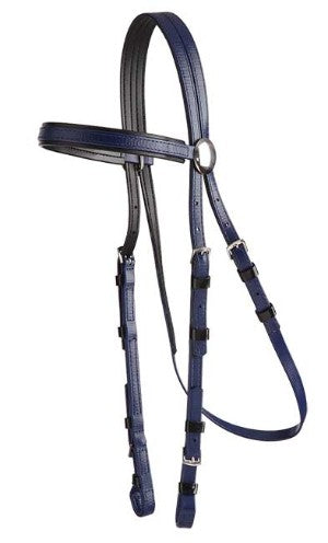 Navy blue bridle with black reins on a white background.
Zilco Race Bridal.
Made by Zilco Australia.
A very Reliable quality.
Available with Nice Equestrian Wukair Doha Qatar.