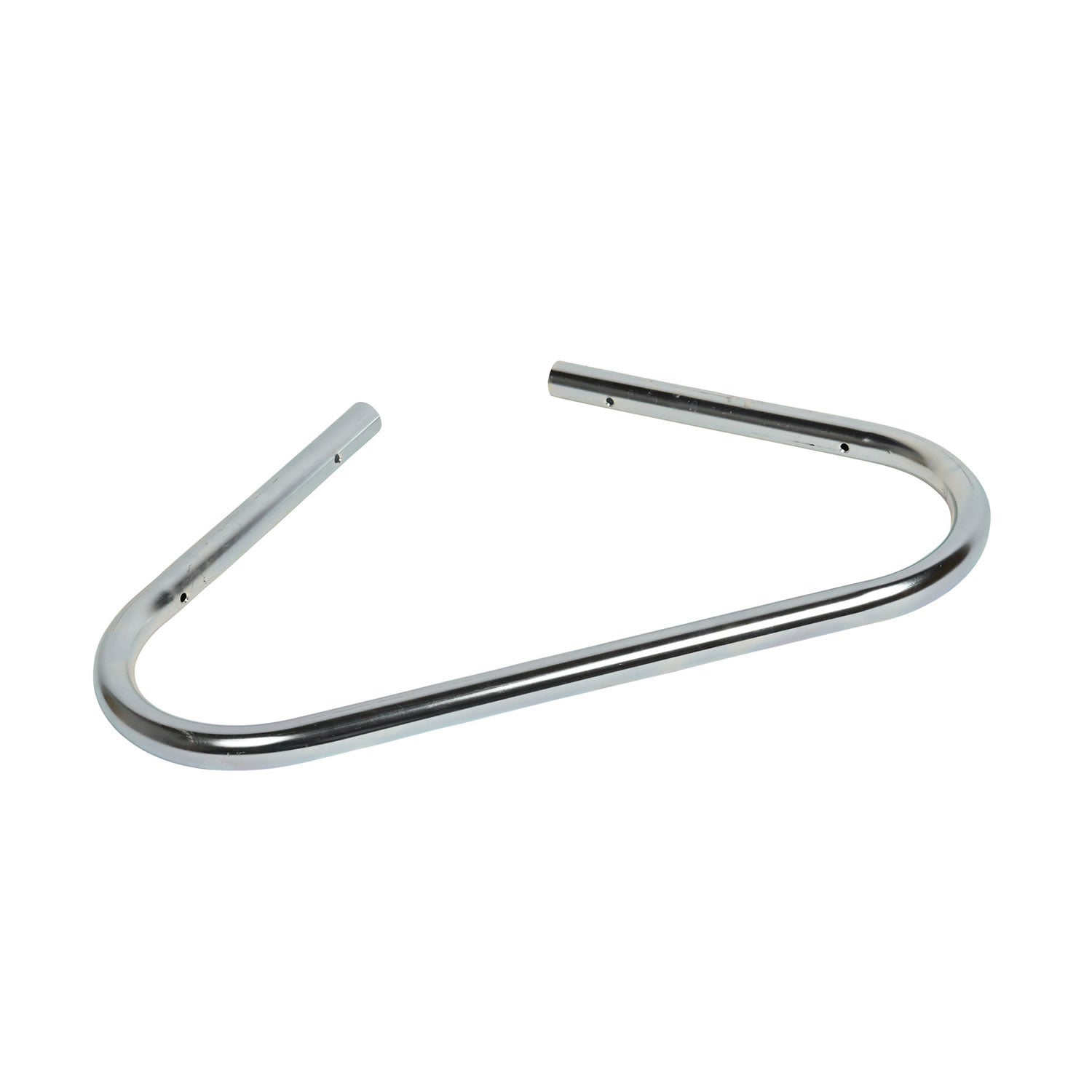 A silver-colored metal support frame for manger buckets. Abbey England  Frame available with Nice Equestrian Wukair Doha Qatar. 