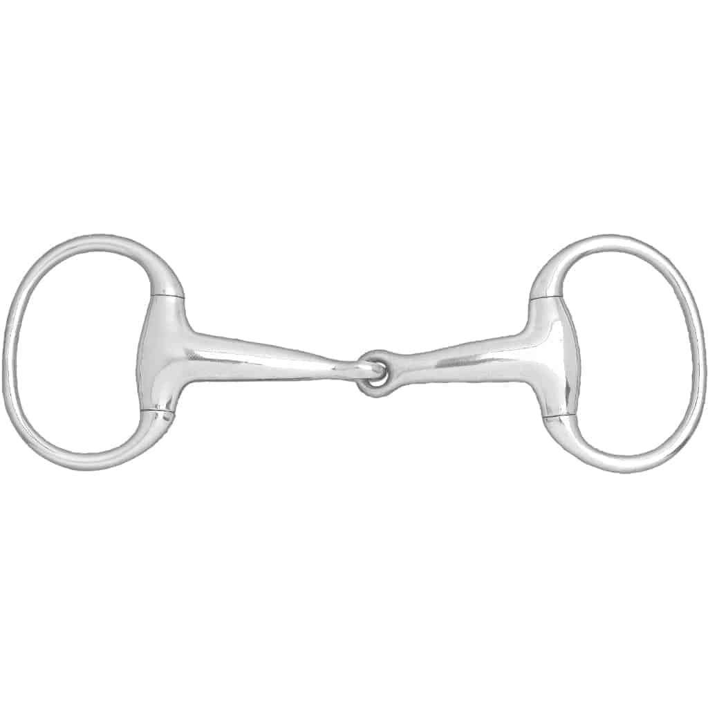 A silver-colored egg-shaped bit for horse bridle, with a smooth finish and no visible branding.
Horze.
Available at Nice Equestrian Wukair Doha Qatar