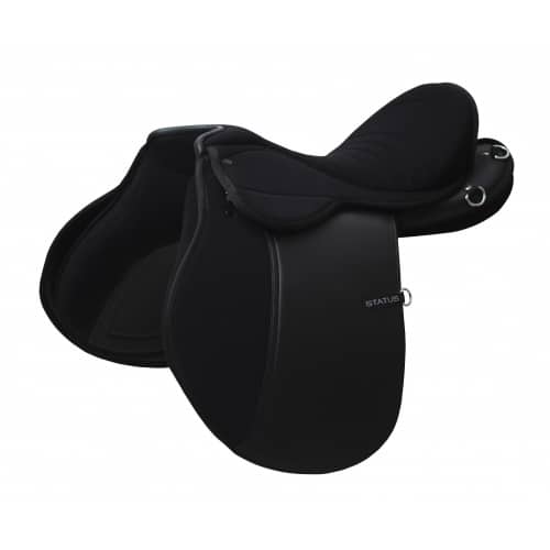 Black endurance saddle with a cut back pommel and removable knee pads.
Horze Equivia. Endurance Saddle.
Available at Nice Equestrian Wukair Doha Qatar.