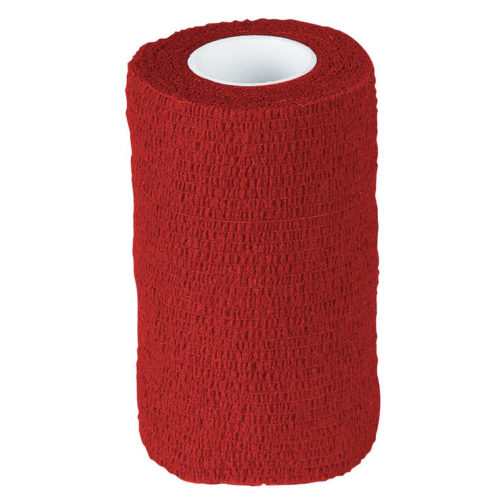 A roll of red Finn Tack Pro Flex Bandages for horses.
Horze Vet Trap bandage.
Available at Nice equestrian Wukair Doha Qatar