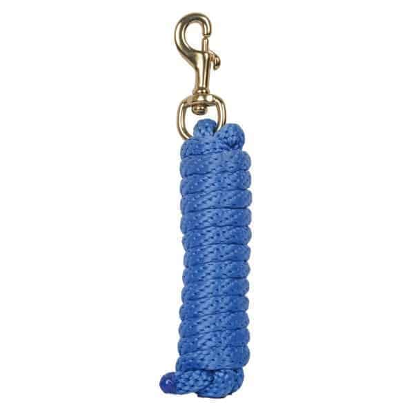 A blue lead rope with a metal snap buckle and a looped end, designed for horse handling.
Horze.
Available at Nice Equestrian Wukair Doha Qatar