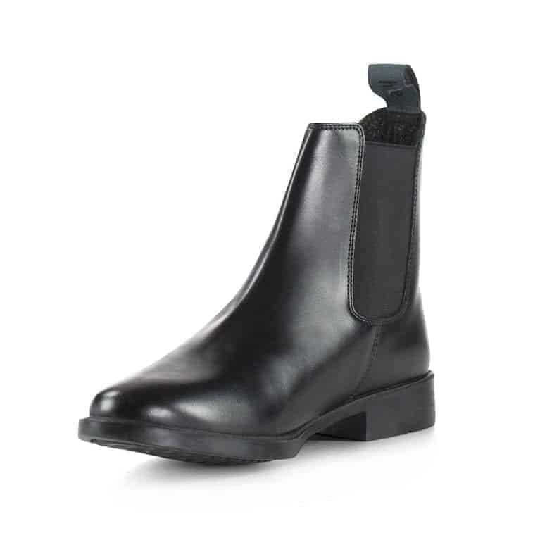 A black, Jodhpur traditional leather paddock boot with a slip-on design.
Horze.
Available at Nice Equestrian Wukair Doha Qatar