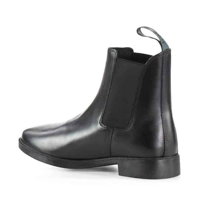 A black, Jodhpur traditional leather paddock boot with a slip-on design.
Horze.
Available at Nice Equestrian Wukair Doha Qatar