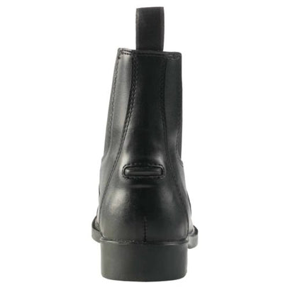 A black Horze Wexford Junior Jodhpur boot with a front zip.
Horze.
Available at Nice Equestrian Wukair Doha Qatar