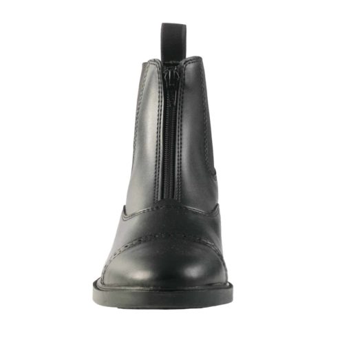 A black Horze Wexford Junior Jodhpur boot with a front zip.
Horze.
Available at Nice Equestrian Wukair Doha Qatar