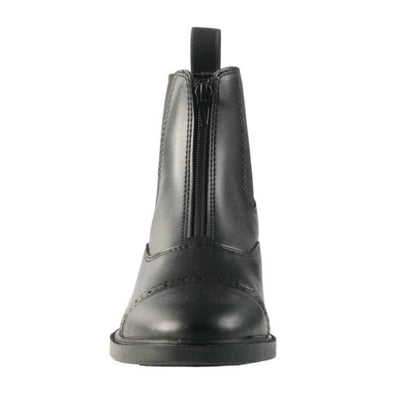 A black Horze Wexford Junior Jodhpur boot with a front zip.
Horze.
Available at Nice Equestrian Wukair Doha Qatar