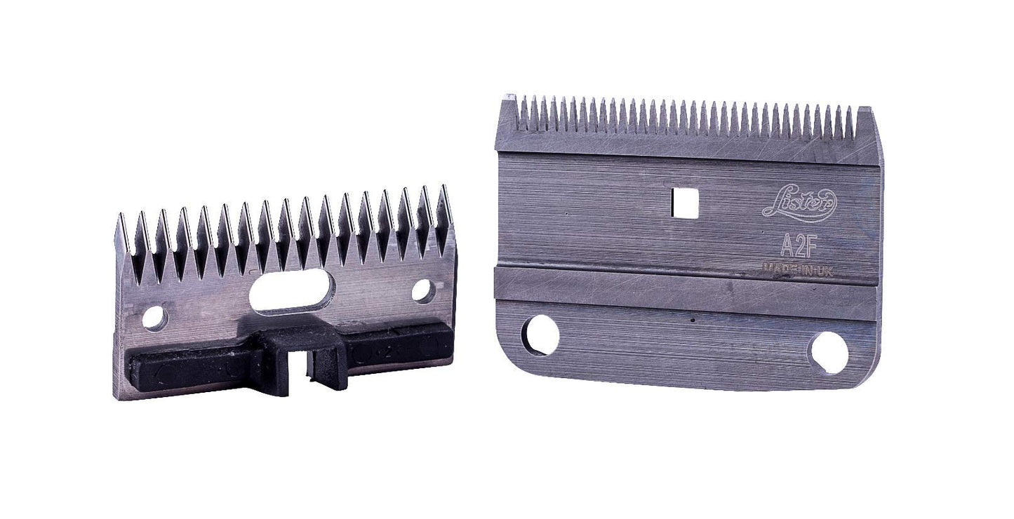 A set of two Lister A2F/AC fine 35 tooth animal clipper blades made of stainless steel.
Made in UK. Available with Nice Equestrian Wukair Doha Qatar.
